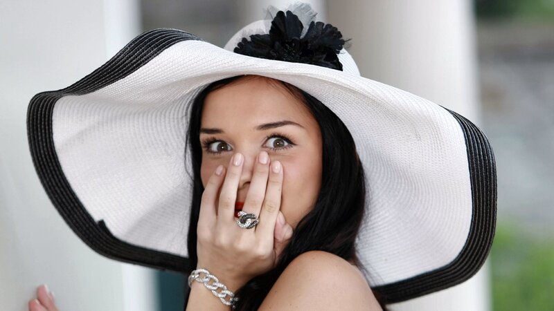 Woman in White Hat — Playful