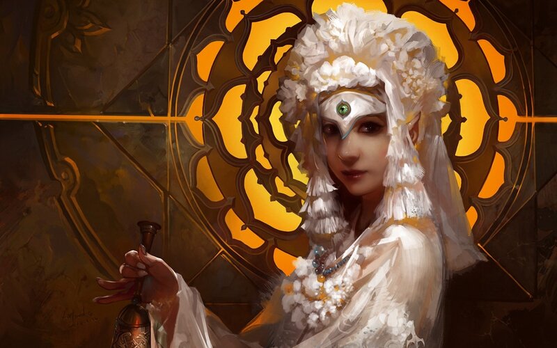Woman in White Headdress