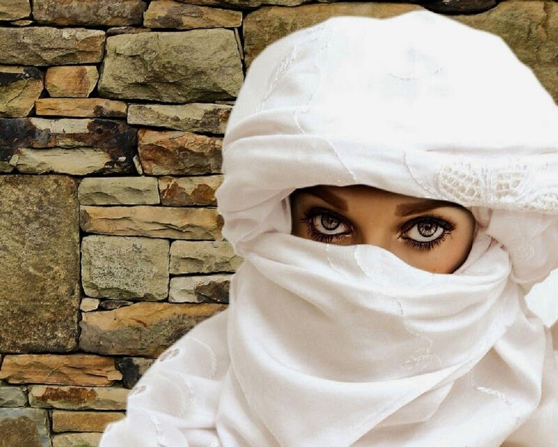 woman in white headscarf
