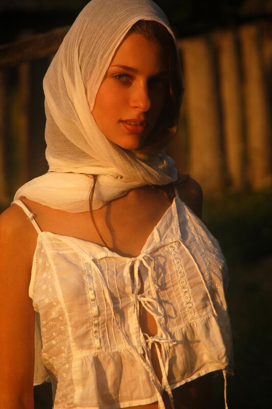 woman in white headscarf