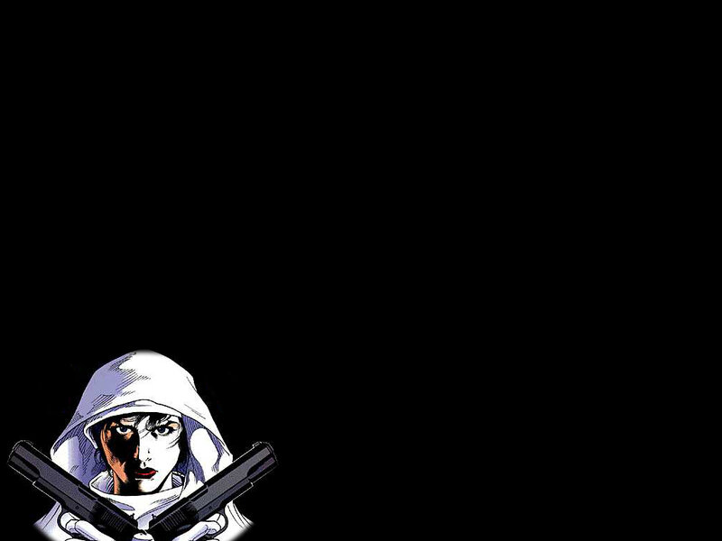 Woman in White Hood — Black