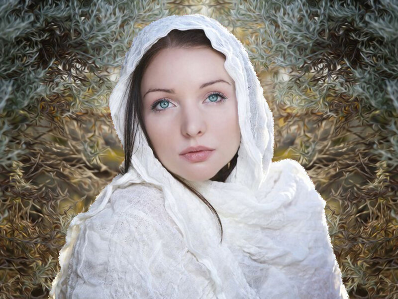 Woman in White Hood — Serene