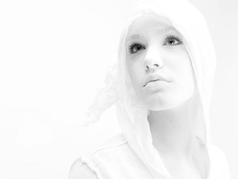 woman in white hood