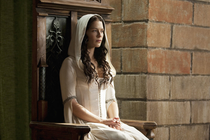 woman in white hooded dress