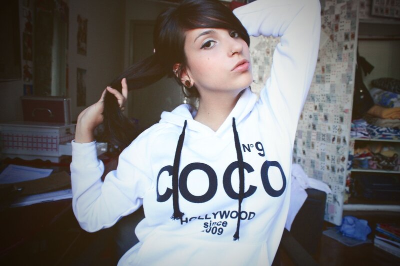 woman in white hoodie