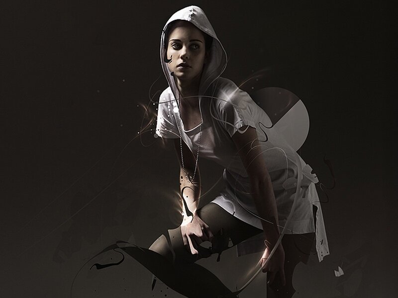 woman in white hoodie