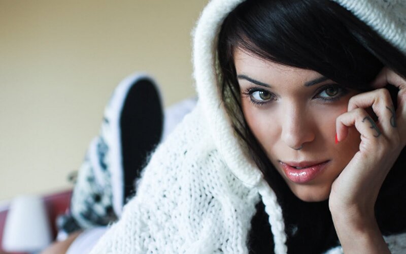 woman in white hoodie