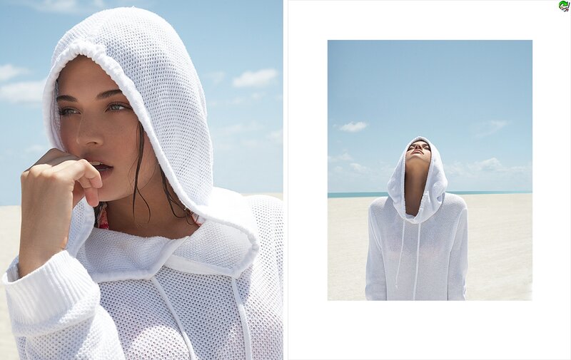 Woman in White Hoodie — Serene, Afternoon