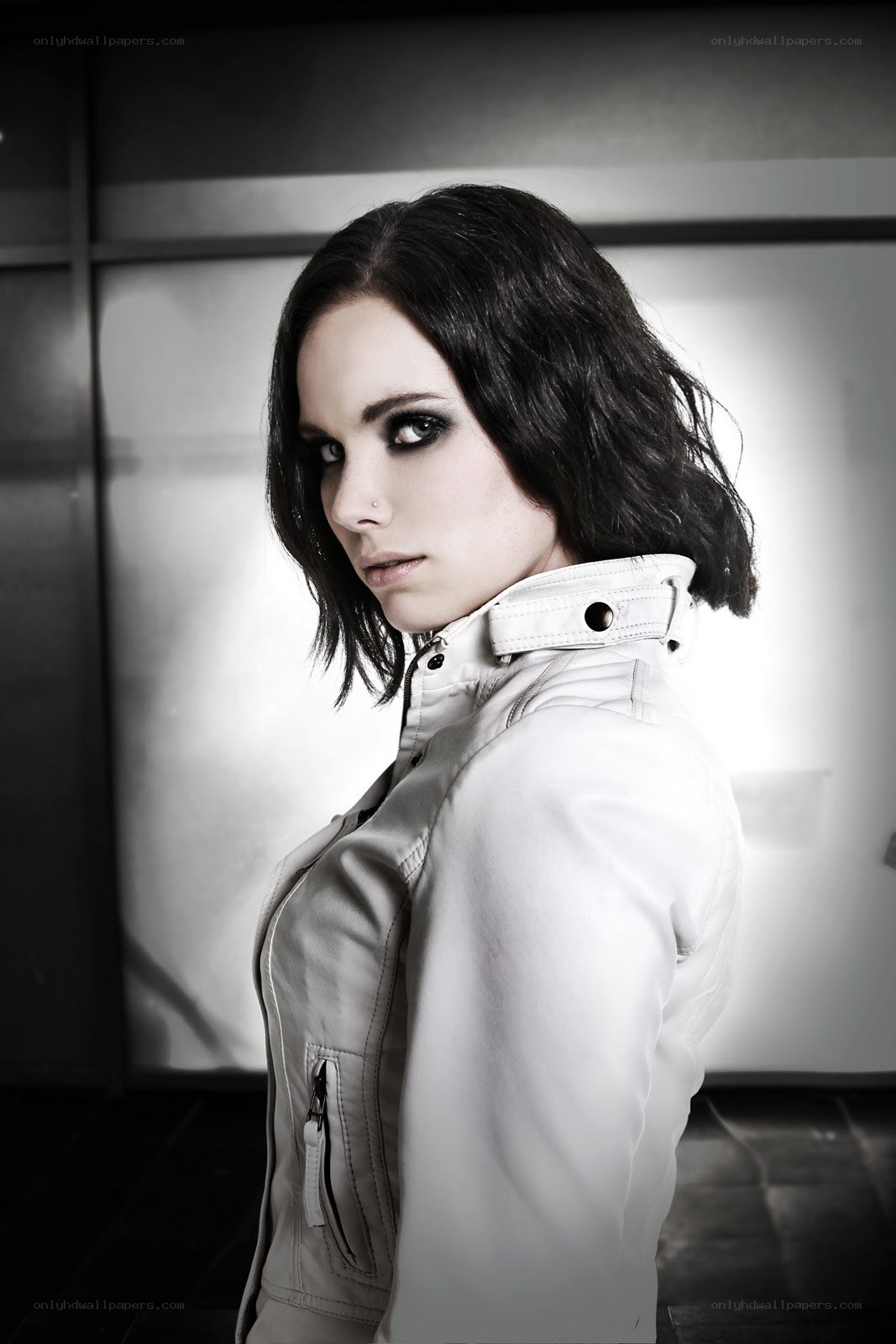 woman in white jacket