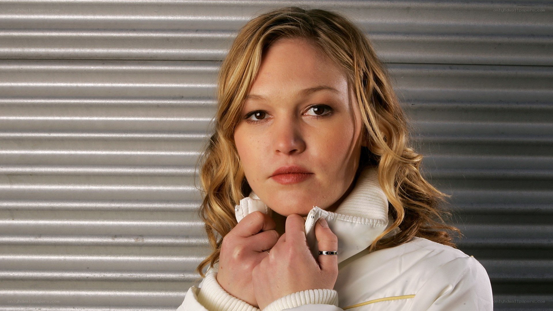woman in white jacket