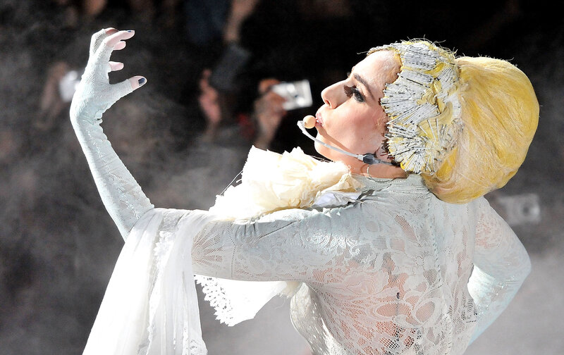 Woman in White Lace Outfit — Dramatic
