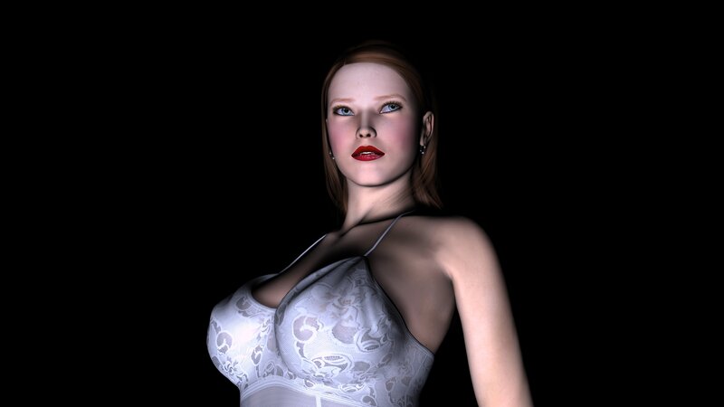 Woman in White Lace Top — Dramatic, 3d Render