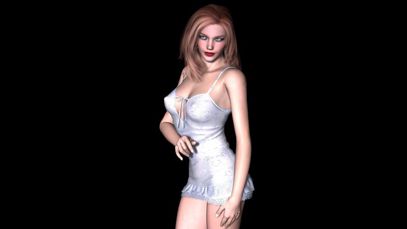 Woman in White Lingerie — Neutral, 3d Render