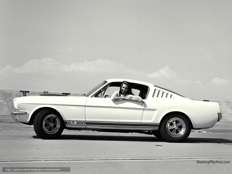 woman in white mustang car