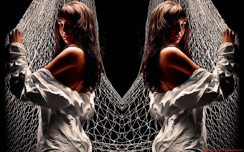 woman in white net garment