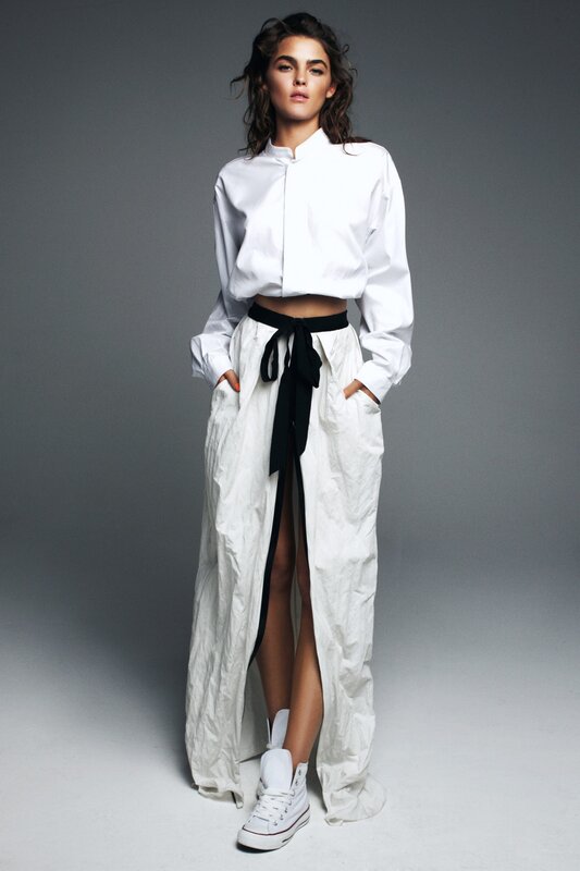 woman in white outfit