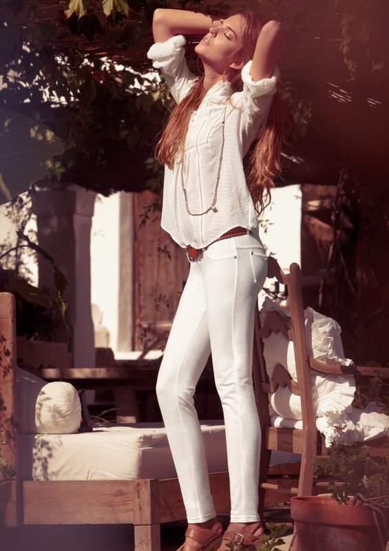 Woman in White Outfit — Relaxed, Afternoon, Photograph, Trees