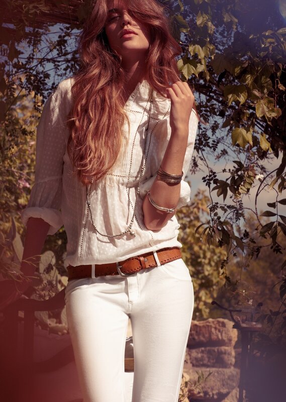 Woman in White Outfit — Serene, Afternoon, Photograph, Trees