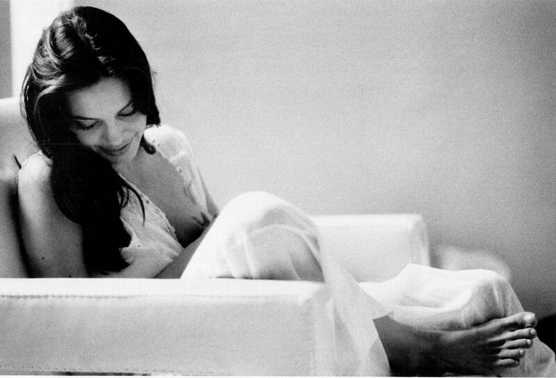 woman in white pajamas
