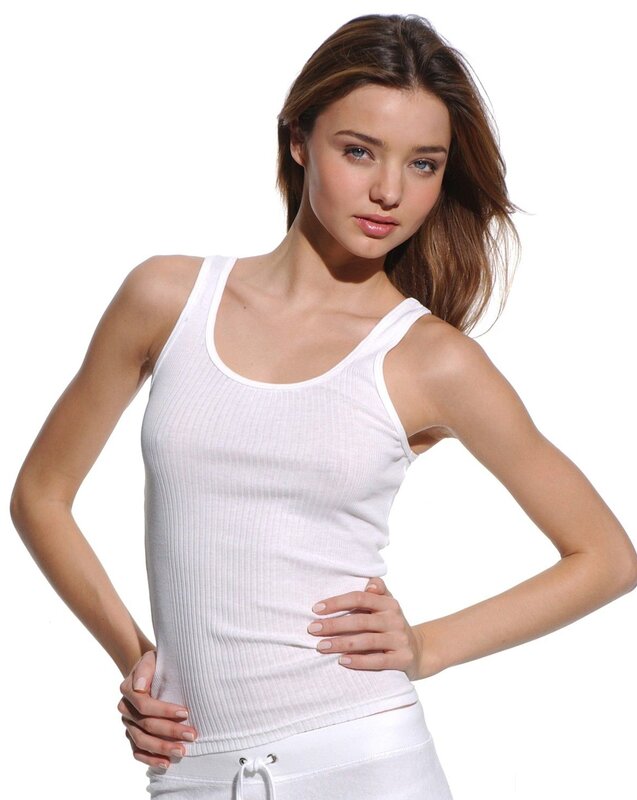 woman in white ribbed tank top