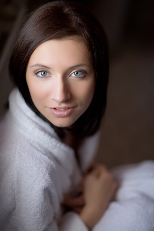 woman in white robe