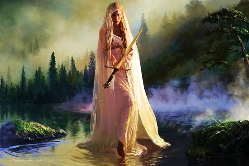 Woman in White Robe — Dramatic, Morning