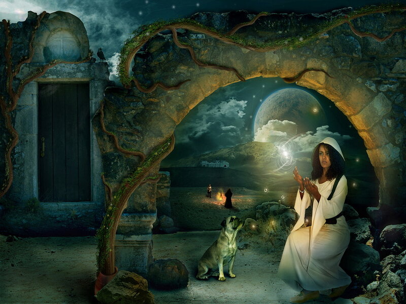 Woman in White Robe — Mystical