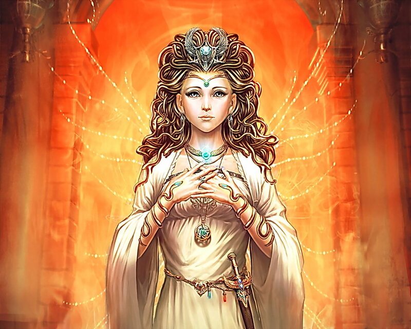 Woman in White Robe — Orange