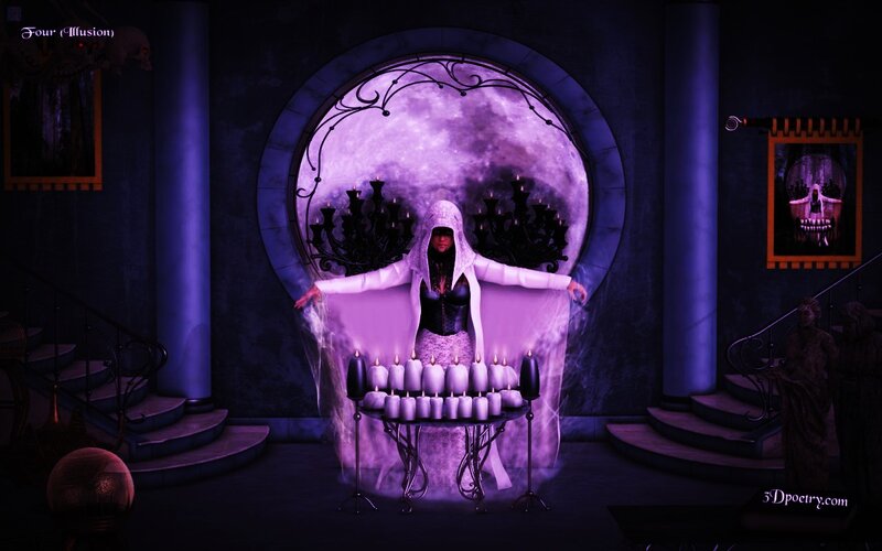 Woman in White Robe — Purple, Dramatic