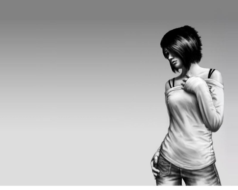 woman in white shirt