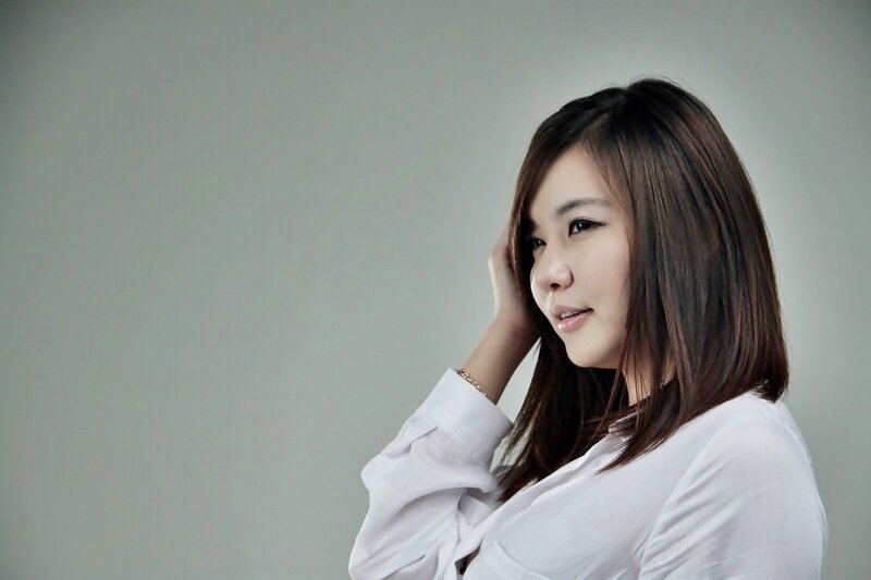 woman in white shirt