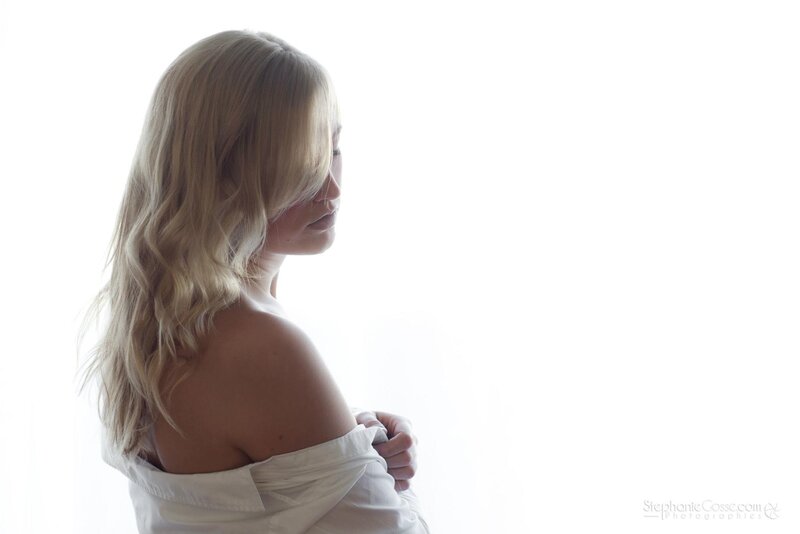 woman in white shirt