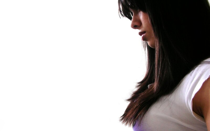 woman in white shirt