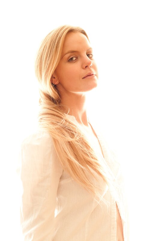 woman in white shirt