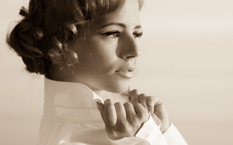 woman in white shirt