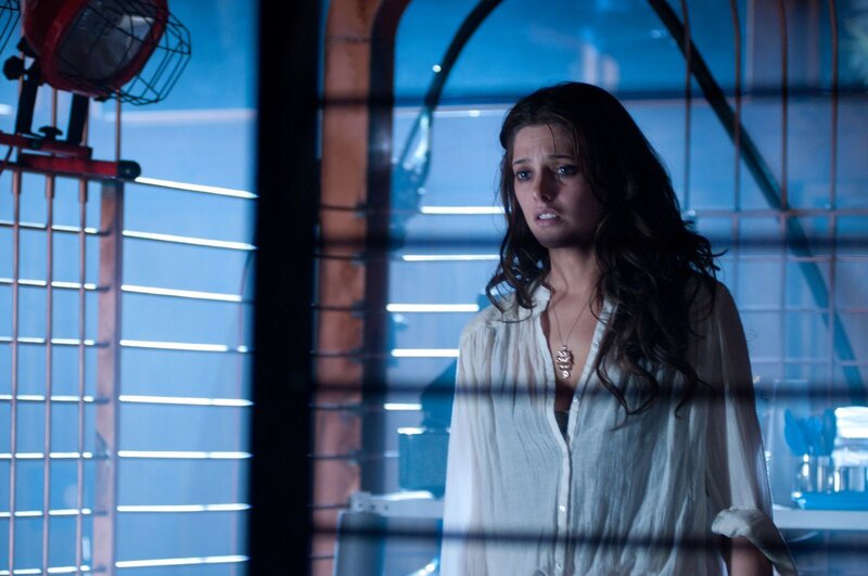 Woman in White Shirt — Blue, Dramatic, Night