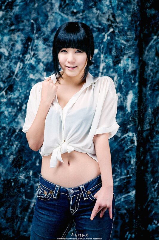 Woman in White Shirt — Blue, Neutral, Photograph