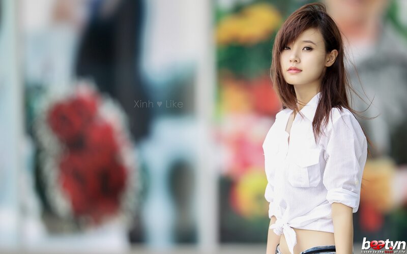 Woman in White Shirt — Calm, Afternoon, Photograph, Hair, Background