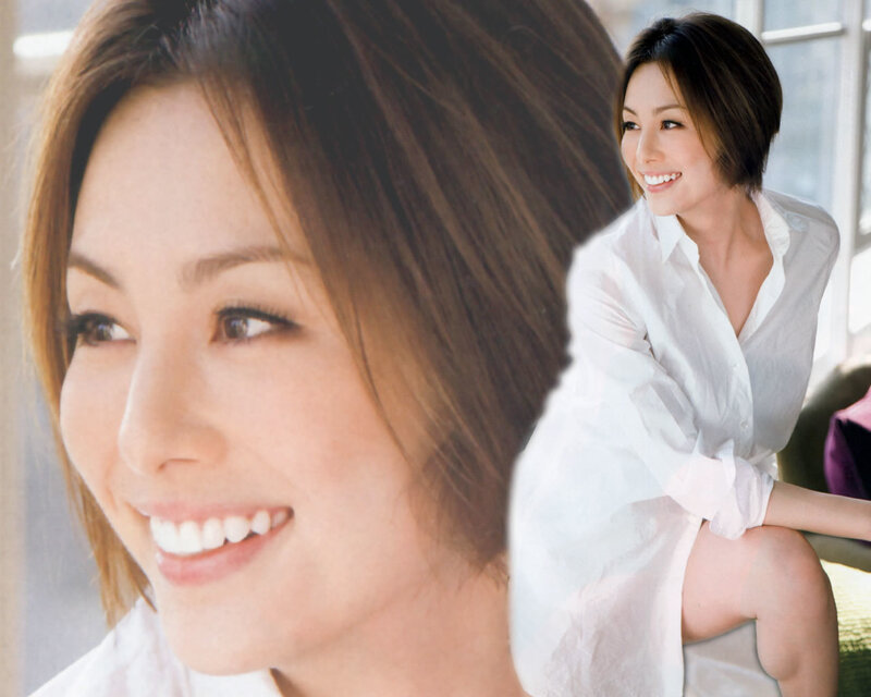 Woman in White Shirt — Cheerful