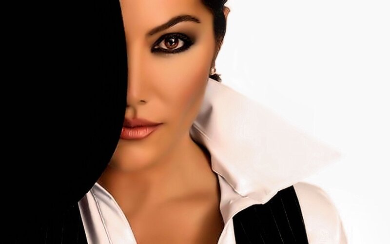 Woman in White Shirt — Dramatic, Photograph, Makeup