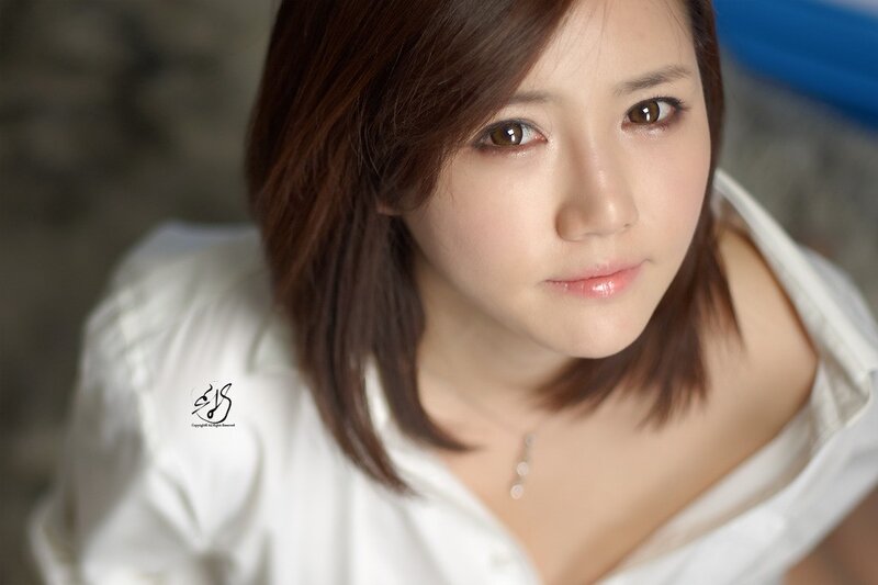 woman in white shirt portrait