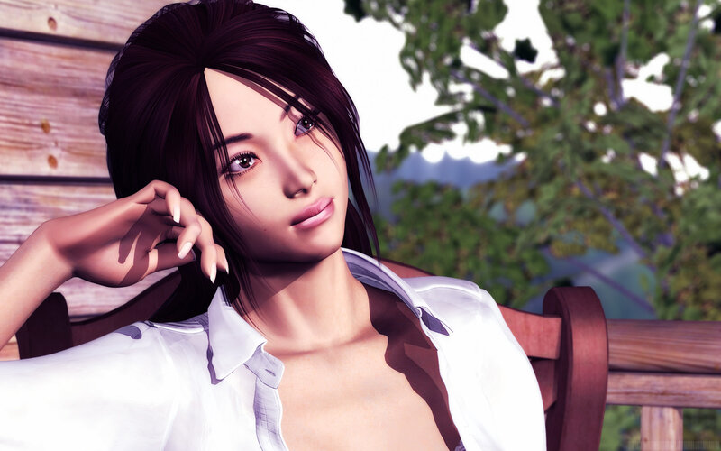 woman in white shirt sitting
