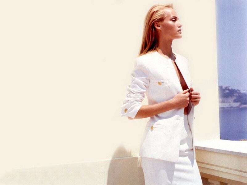 woman in white suit