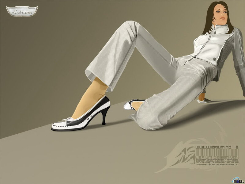 Woman in White Suit — Gray