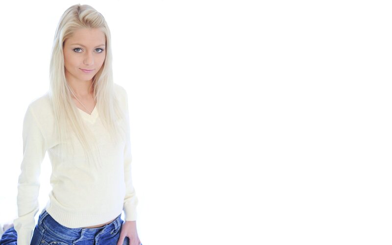 woman in white sweater