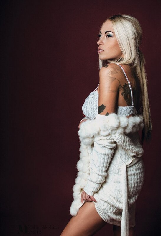 woman in white sweater