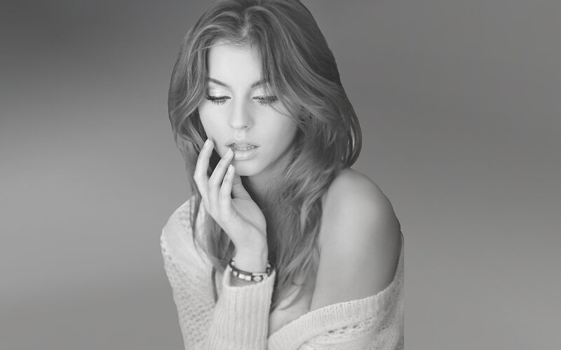 woman in white sweater