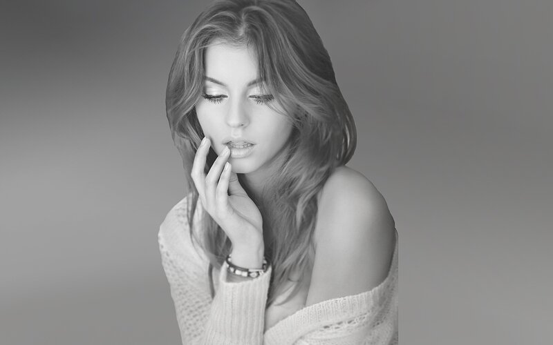 woman in white sweater