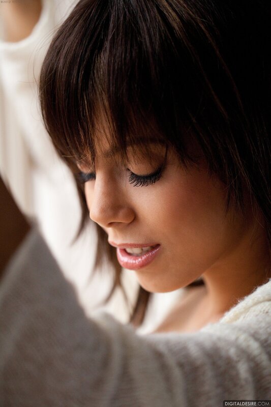 woman in white sweater