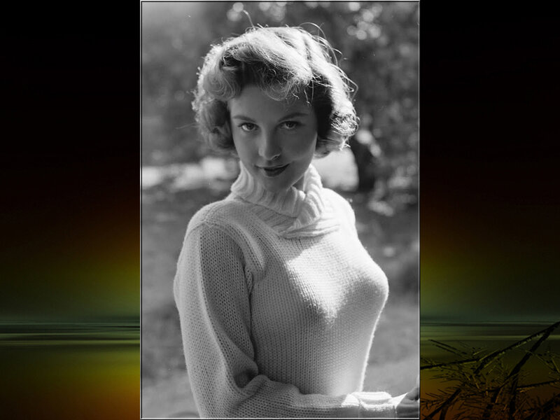 Woman in White Sweater — Black